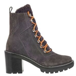 Marc Fisher Charcoal Suede Heeled Boots